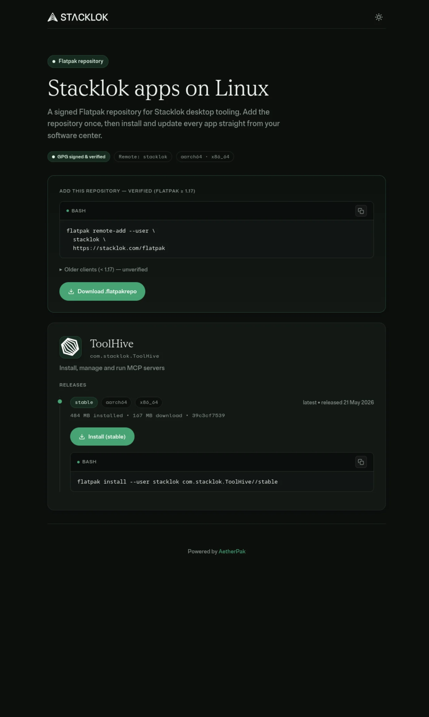Stacklok - Dark Theme